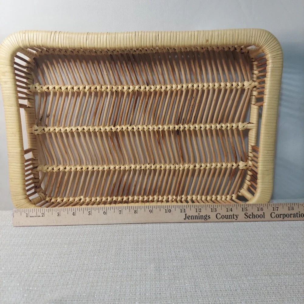 MCM Danish Rattan Serving Tray Modern Chic‎ Boho Bamboo Vintage 17